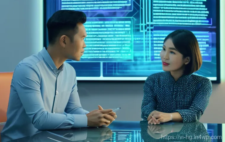 UX 라이팅의 윤리적 측면  투명한 커뮤니케이션 - **Prompt 1: Ethical and Transparent Digital Interaction**
    A close-up, medium shot of a young Vie...